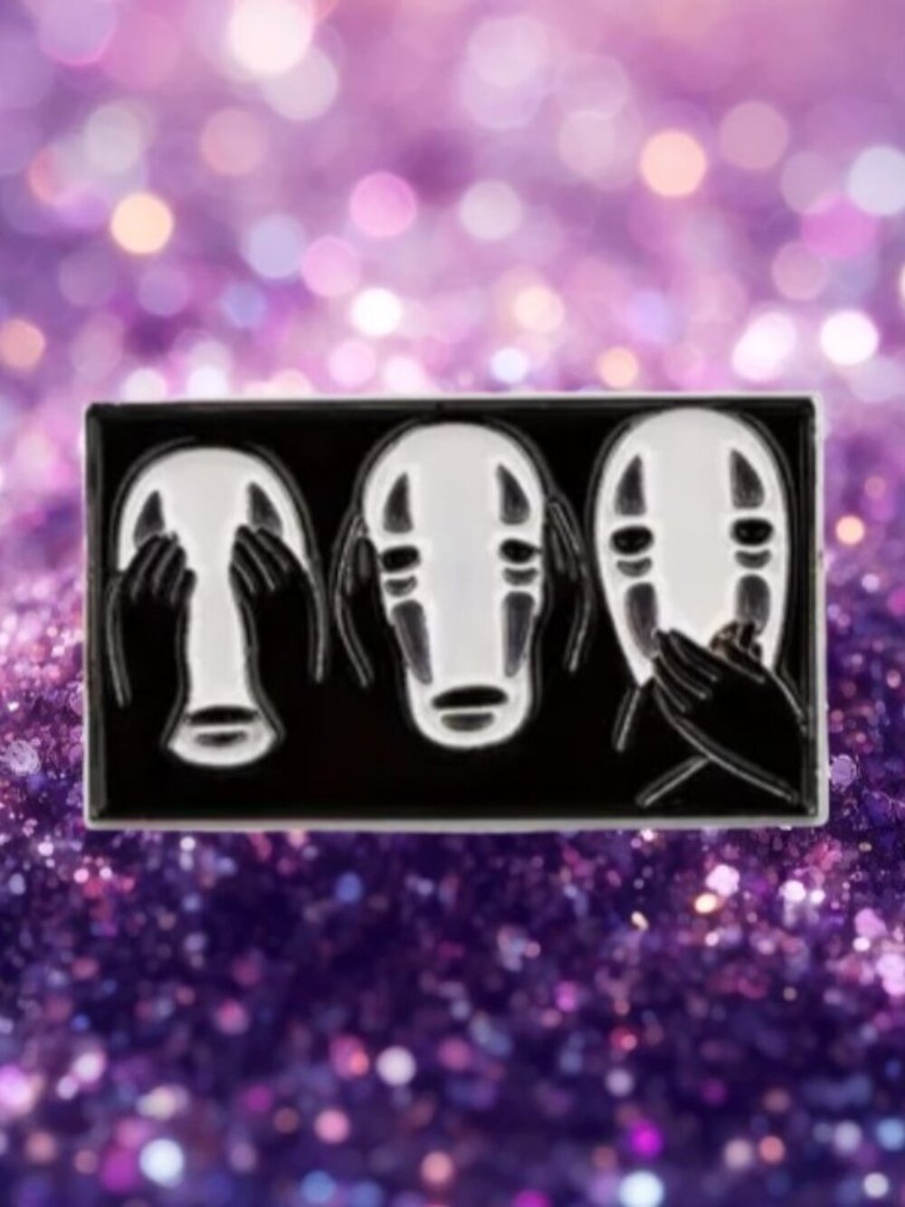 Studio Ghibli Spirited Away No-Face 'See Hear Speak' Enamel Pin – Iconic Anime